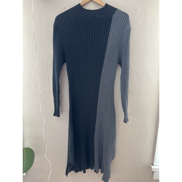 Lane Bryant Dresses & Skirts - Lane Bryant Womens Fitted Sweater Dress Size 22/24 Black Colorblock Office